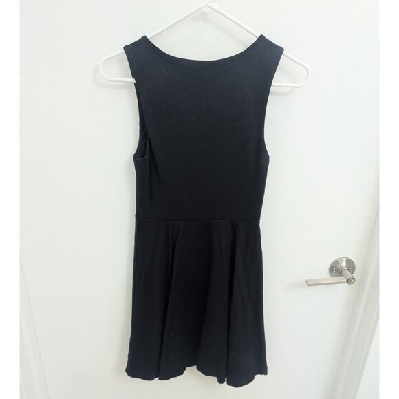 Black Sleeveless Studded Mesh Cutout Skater Mini Dress Express XS - Picture 4 of 5